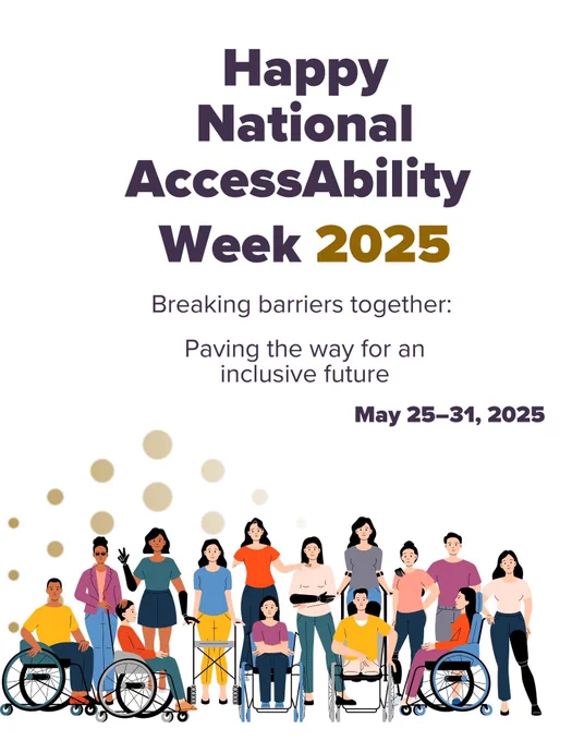 From May 25 to 31, join us to celebrate National AccessAbility Week! This year's theme is "Breaking barriers together: Paving the way for an inclusive future." Let's join forces to build a more accessible and inclusive Canada for persons with disabilities. How are you marking this important week?