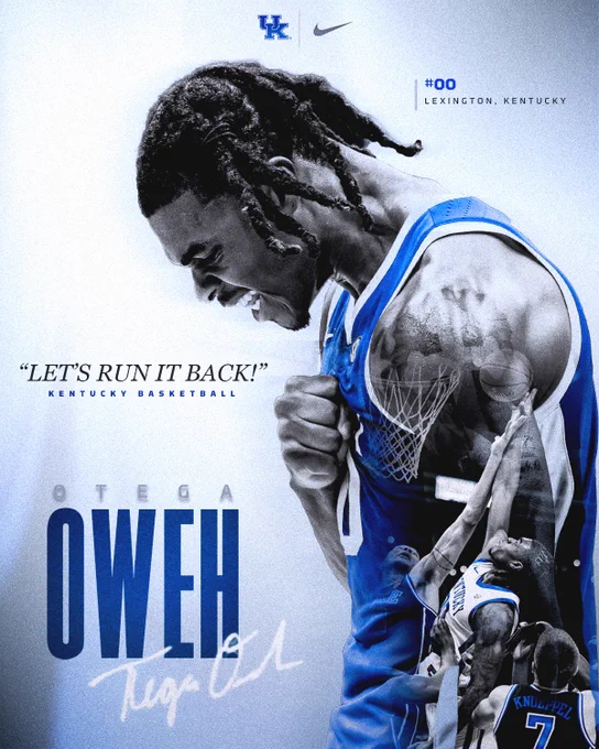 Return graphic for Otega Oweh. 