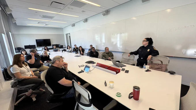 CAL FIRE personnel leading a training.