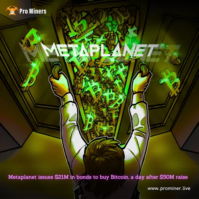 💡 Corporate Bitcoin Strategy in Action: Metaplanet Case Study
✅ Zero-interest bonds (smart debt strategy)
✅ $135M raised in 2025 alone
✅ 11th largest corporate Bitcoin holder
✅ Average buy price: $91,340 per BTC
This is how institutions are stacking sats! 📊

Plot twist: While retail panic sells, corporations are buying BILLIONS in Bitcoin 👀
Metaplanet just raised $21M MORE (that's $71M in 48 hours!) to add to their 7,800 BTC stack.
Are we witnessing the biggest wealth transfer in history? 🤔

#Bitcoin #BTC #CorporateBitcoin #Metaplanet #BitcoinAdoption #CryptoNews #InstitutionalBitcoin #BitcoinStrategy #CryptoInvesting #DigitalAssets
#BitcoinTreasury #CorporateStrategy #CryptoFirm #BitcoinHoldings #InvestmentStrategy #CryptoMarket #BitcoinBuying #DigitalGold #CryptoBonds #BitcoinAccumulation
#CryptoTwitter #BitcoinCommunity #HODL #StackingSats #CryptoEducation #InvestmentNews #CryptoAnalysis #BitcoinBullish #CryptoPortfolio #FinancialNews

Metaplanet Bitcoin,
Corporate Bitcoin buyin