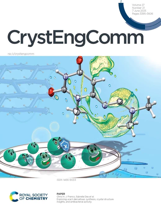 CrystEngComm inside front cover for vol 27, issue 21.