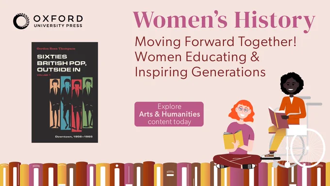 Book cover and two smiling women
