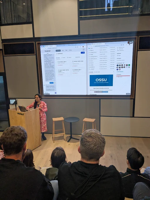 Natalie Marleny presenting AI Chat in Gitlip