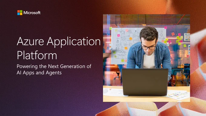 spot art.
Photo of presenter(s).
text reads: Azure Application Platform
Powering the Next Generation of AI Apps and Agents on the Azure Application Platform