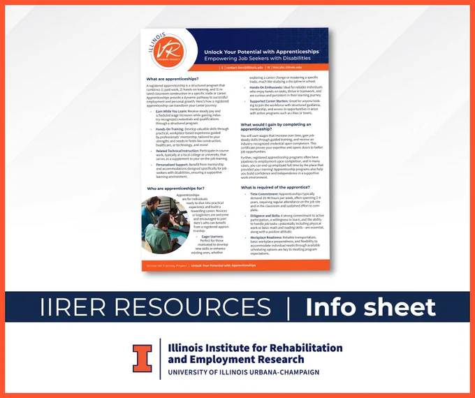 IIRER Unlock Your Potential with Apprenticeships: Empowering Job Seekers with Disabilities info sheet