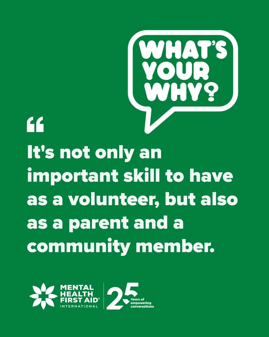 Quote reads 'It's not only an important skill to have as a volunteer, but also as a parent and a community member.'