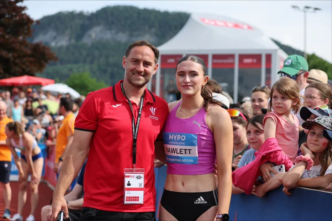 Abi Pawlett and her coach Ashley Bryant