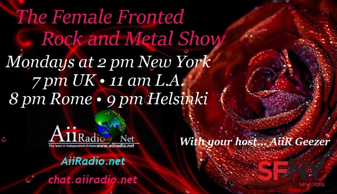 The Female Fronted Rock and Metal Show https://aiiradio.net #AiiR #twitchstreaming
This Monday, Jun 2nd at 2pm NYC • 7pm UK • 11am L.A. • 8pm Rome • 9pm Helsinki 🕑
We're thrilled to present the AiiRadio Premiers of FangSlinger and Ginger and The Peppers plus excellent new sounds by The Bateleurs, The Designs & Root Zero!
We're also featuring fantastic music from the likes of Allen Olzon, Sypha, Never The Bride, Eden On Fire, Sidewinder, Saints Among Us, Lodestar, Parhelyon, Magica, Belle Morte, Fragment Soul, Xiphea, Patrick James Band ft. Tayla Rees, Slow Burning Car, Blue Dawn, Temperance, Koburg, Korax Mvd, Project Renegade, Visionatica, Rage Of Light, Wrex, Mindivide, Levania, Esperfall, She Bites, Plant My Bones, Elusion, Scarlet Dorn and more amazing independent artist from around the globe! 👊
Join the bedlam and chaos that is the AiiRadio.net #Chatzone: https://chat.aiiradio.net/
You can check the showtime in your area here: https://www.time.is/