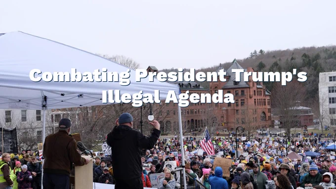 Screenshot from website. Text reads:
Combating President Trump's Illegal Agenda