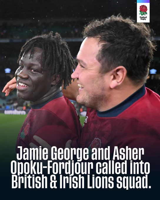 Jamie George and Asher Opoku-Fordjour called into British & Irish Lions squad.