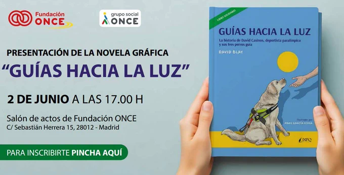Invitación de la presentación del libro en la que se ve la portada de la publicación