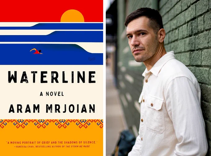 Book cover on the left; Aram Mrjoian portrait on the right.