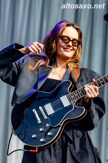 Rianne Walther of The Indien performs at Vestrock 2025 at Buitenvest in Hulst, Netherlands on May 31, 2025.  
ALTOSAXO Music Apparel 
https://www.altosaxo.net/