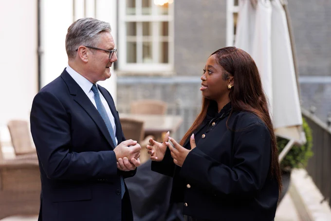Prime Minister Keir Starmer hosts a reception for the charity Show Racism the Red Card in the garden of 10 Downing Street.