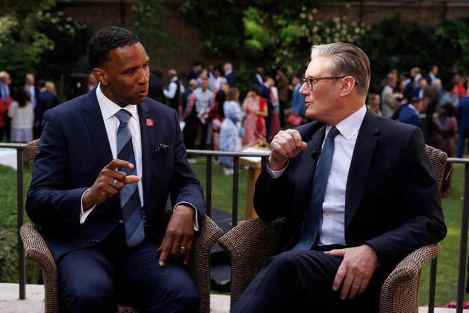 Prime Minister Keir Starmer hosts a reception for the charity Show Racism the Red Card in the garden of 10 Downing Street.
