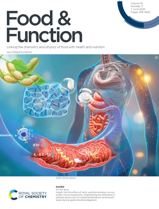 Inside front cover of issue 11 of Food & Function. Image shows internal view of organs with intestines zoomed in.