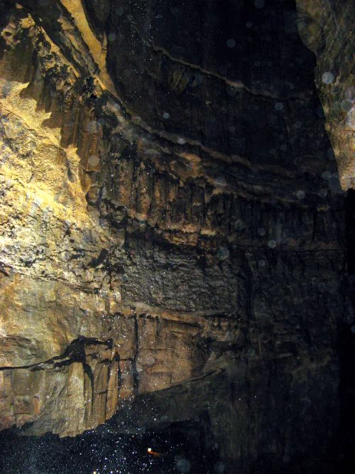 Rainfall in Mammoth Cave National Park activated a large waterfall in the so-called Mammoth Dome, cascading water down on the path used by visitors through the cave.