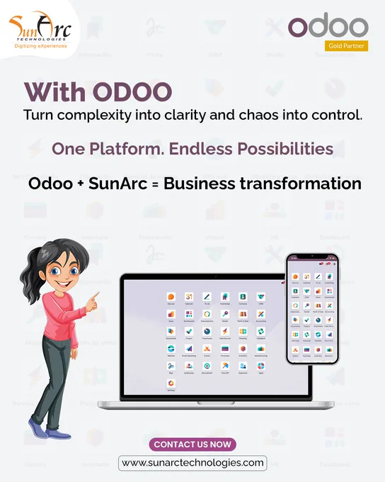 Buisness transformation with Odoo services at SunArc Technologies 