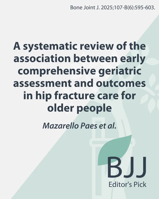 The Bone & Joint Journal Editor's Pick.
Article title: A systematic review of the association between early comprehensive geriatric assessment and outcomes in hip fracture care for older people
Mazarello Paes et al. Bone Joint J. 2025;107-B(6):595-603.
Tree of Andry in the background.