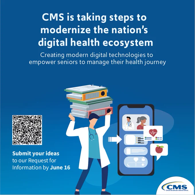 CMS is taking steps to modernize the nation’s digital health ecosystem 
Creating modern digital technologies to empower seniors to manage their health journey
