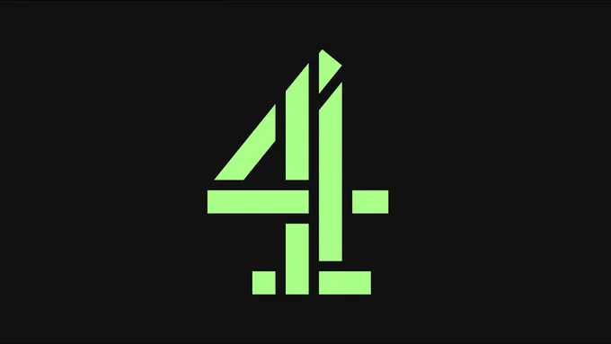 Green Channel 4 logo with black background