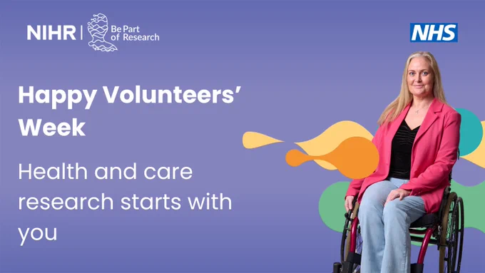 Happy Volunteers' Week

Health and care research starts with you