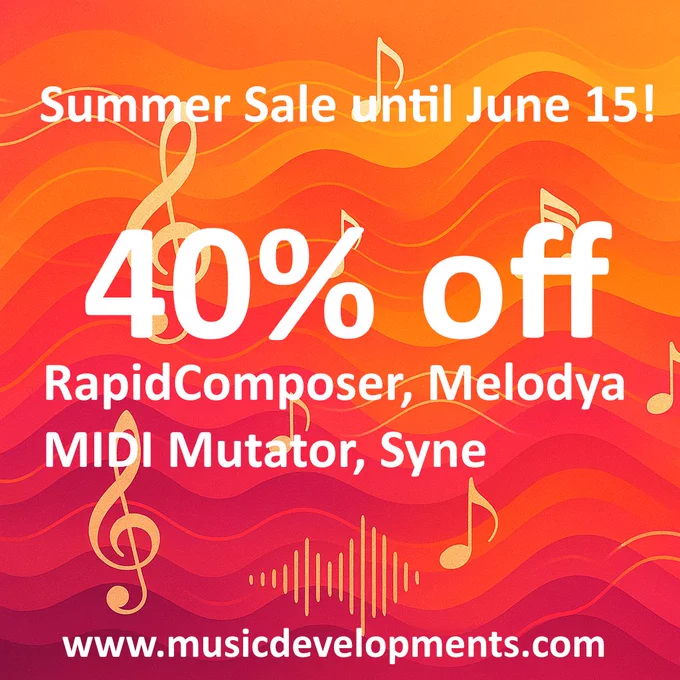 MusicDevelopments Summer Sale 40% off