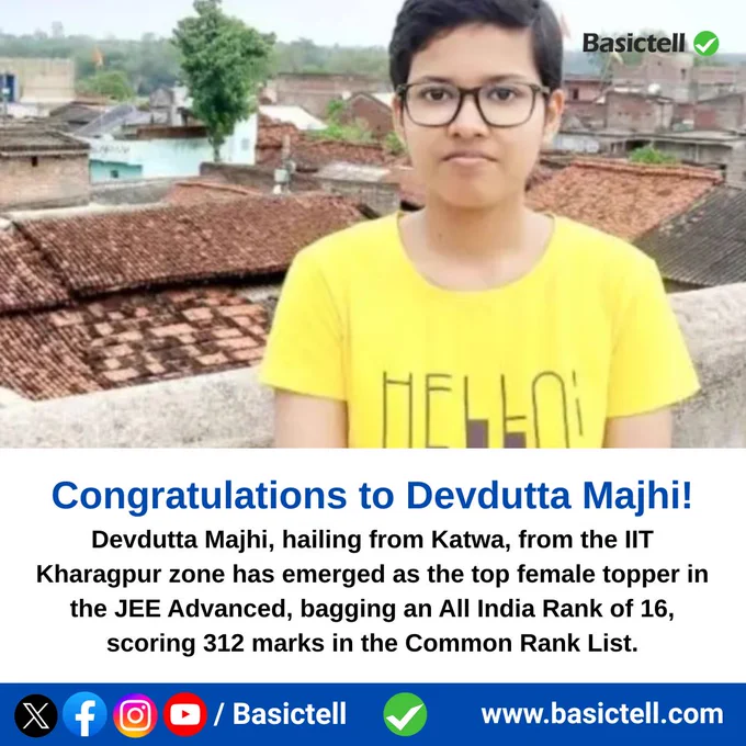 Devdutta Majhi Jee Advanced Female Topper