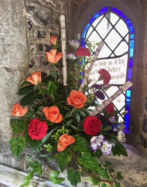 Festival floral decoration in Pinner Parish Church