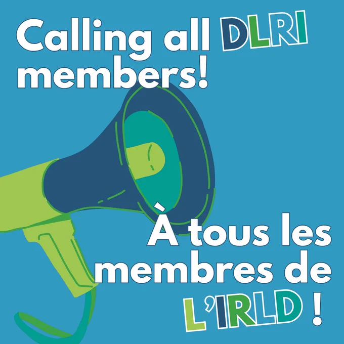 Un mégaphone avec le texte « À tous les membres de l’IRLD! »
