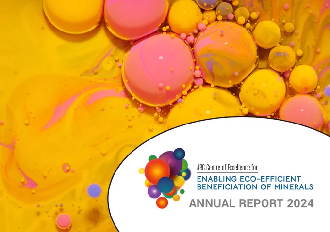 We invite you to take a look at the Centre's most recent Annual Report, which captures research and innovation highlights, industry collaboration and many other milestone moments involving our Centre in 2024: https://www.coeminerals.org.au/about/annual-reports

Cover shot featured in image