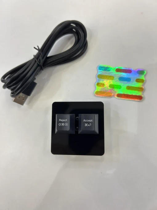 A keyboard with two keys. Accept and Reject