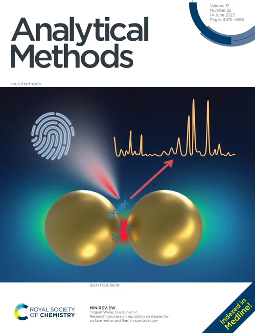 Front cover of issue 22 of @analyticalmethods.rsc.org. Image represents recent advances in regulation strategies for surface-enhanced Raman spectroscopy.