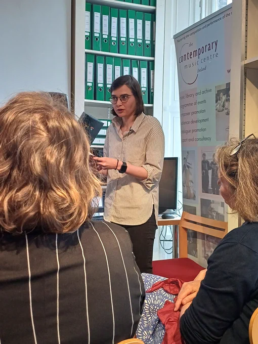 Laura Sheils presenting at the CMC.