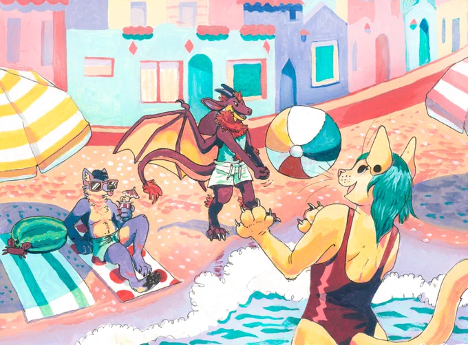 Almaden, Clara and Berkeley enjoying some beach time activities 