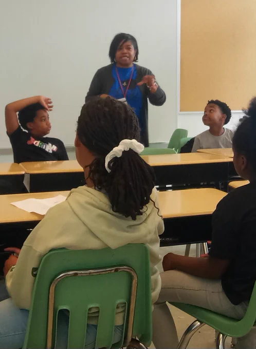 Dr. Hillian answering questions about college preparation
