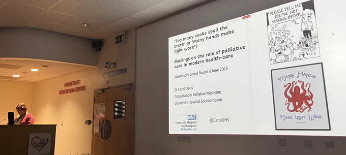 Dr Carol Davis opening her valedictory lecture.