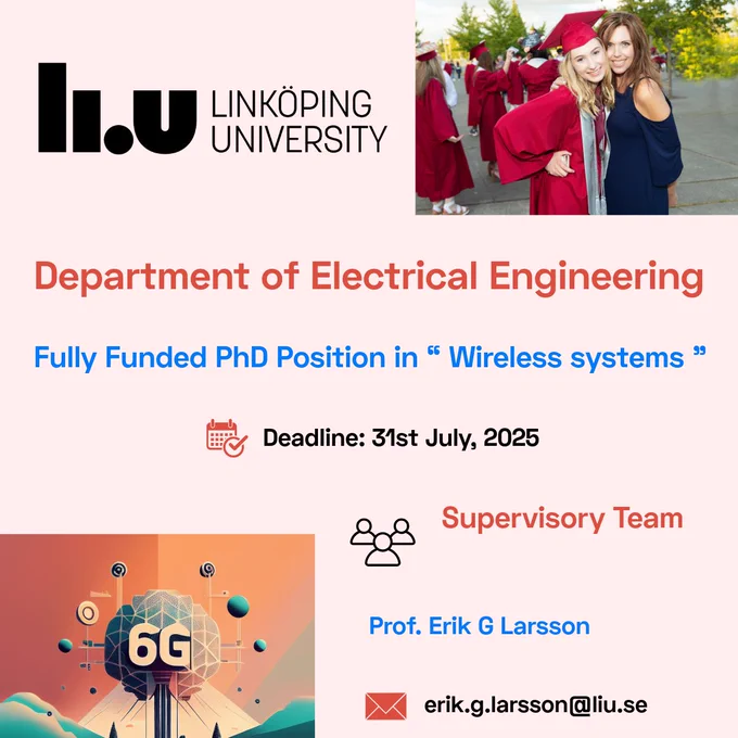 https://www.phdscanner.com/opportunities/phd-vacancies-linkoping-university-sweden-phd-student-in-wireless-systems-42fdc3f5-4305-4054-9654-a71b8a97c2e1