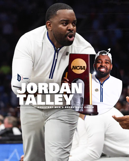 Jordan Talley, who was part of a staff at Florida last year that won the 2025 NCAA Championship, has been named an assistant coach with the Dukes.
