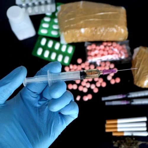 Photo of medication and syringe