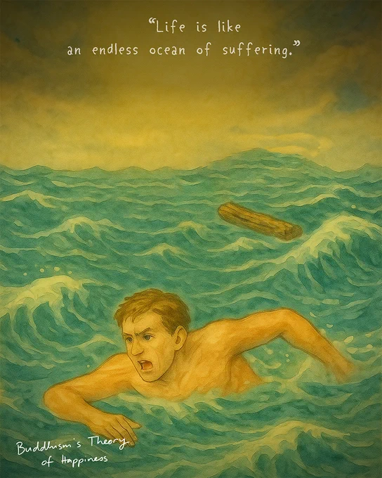 Einstein once said, “Life is like riding a bicycle—you have to keep moving to keep your balance.”

In a similar way, Master Shinran taught that “Life is like an endless ocean of suffering.” To avoid drowning, we must keep swimming.

Living is not easy.

#Buddhism #life 