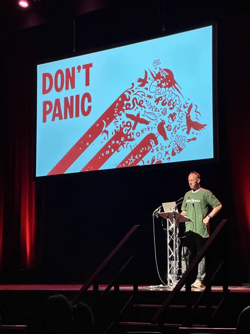 Conference organiser Andy Croll presenting his welcome talk