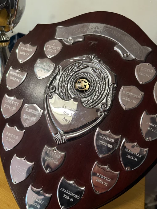 Associate of the Year Award crest at St Helens Institute of Advanced Motorists AGM.