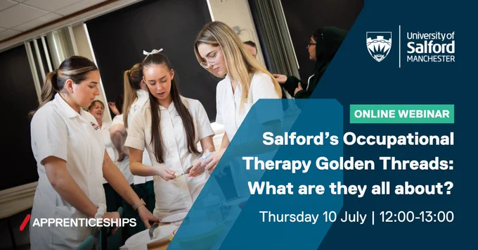 Three Occupational Therapist apprentices handling mobility equipment
