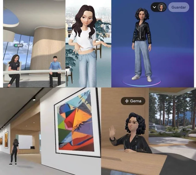 Spatial, Zepeto y Workrooms. Three avatars. Three platforms. Three ways of being (and communicating) in the metaverse.