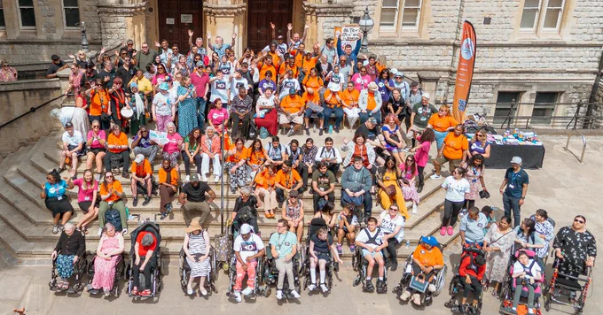 Members of Ealing Mencap and staff from Ealing Council came together outside Ealing Town Hall