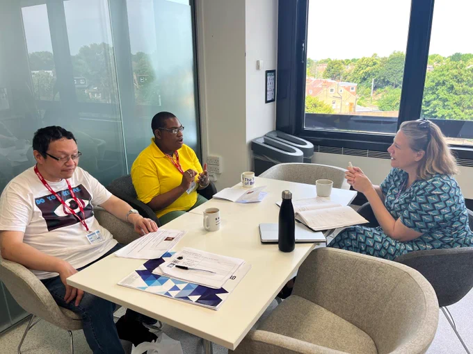 Councillor Polly Knewstub working with members of Ealing Mencap