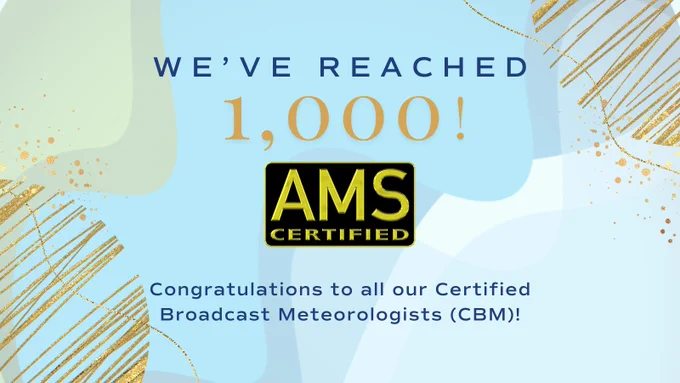 Graphic for the 1000th CBM Celebration with the AMS CBM seal.