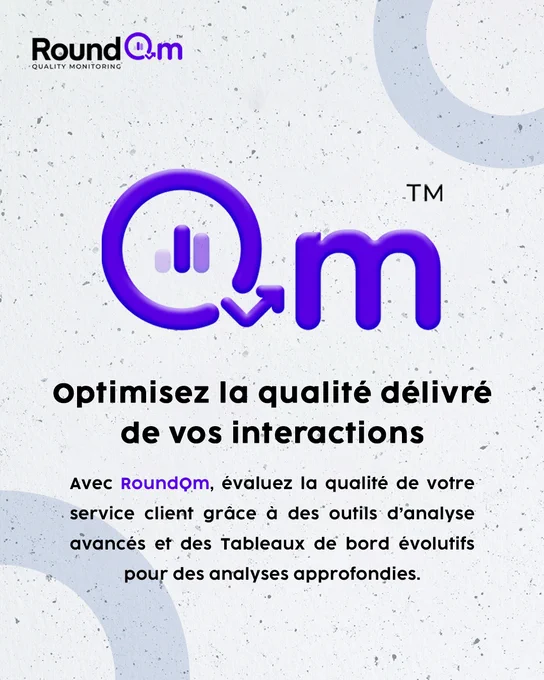 📊 Optimisez votre qualité de service en un clic !
Avec RoundQM, analysez, évaluez et améliorez vos performances pour une expérience client exceptionnelle. 🚀
🎯 Évaluation en temps réel
📊 Rapports détaillés
⚡ Amélioration continue
La qualité de service n’attend pas ! 🔥
 #RoundQM #ServiceClient #Qualité #Performance
