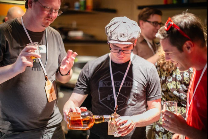 Jerry, Mikeal and myself at CascadiaJS 2014